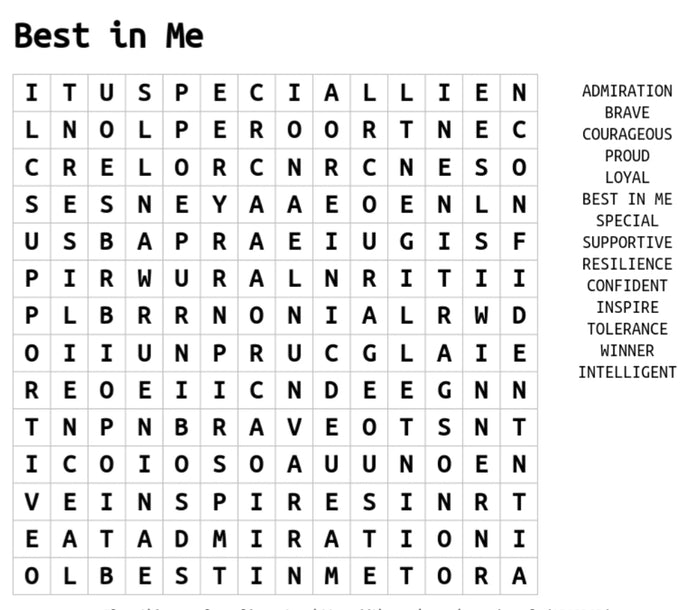 National Storytelling Week - Best in Me wordsearch