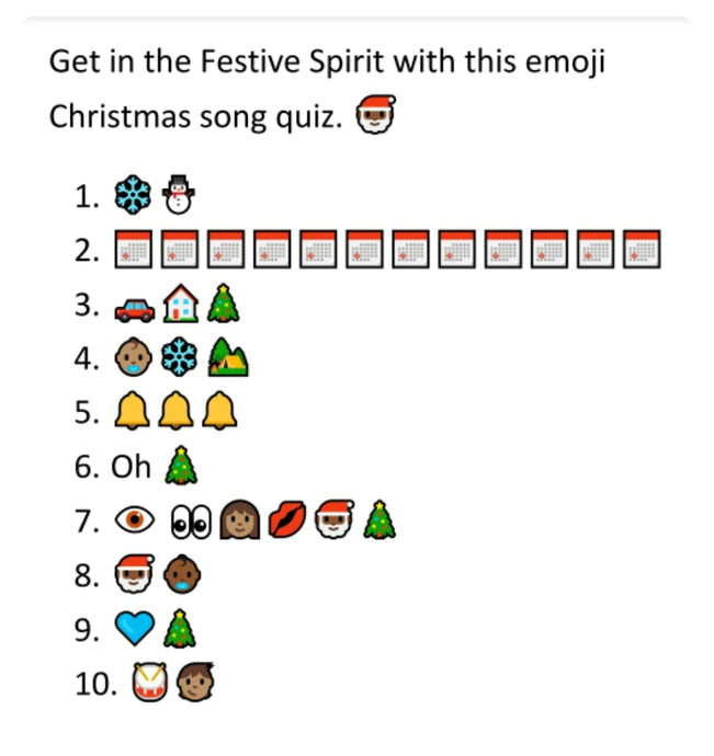 Emoji Christmas song quiz