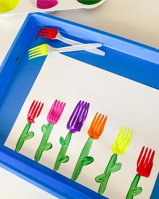 Fork Print Tulips