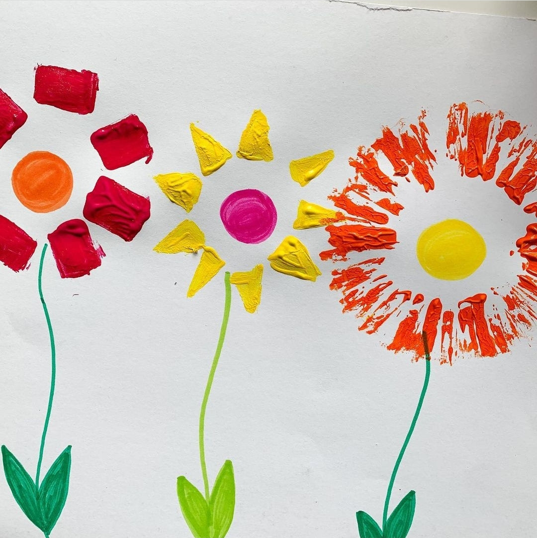 Toilet Paper Stamp Flower Craft - Made with HAPPY