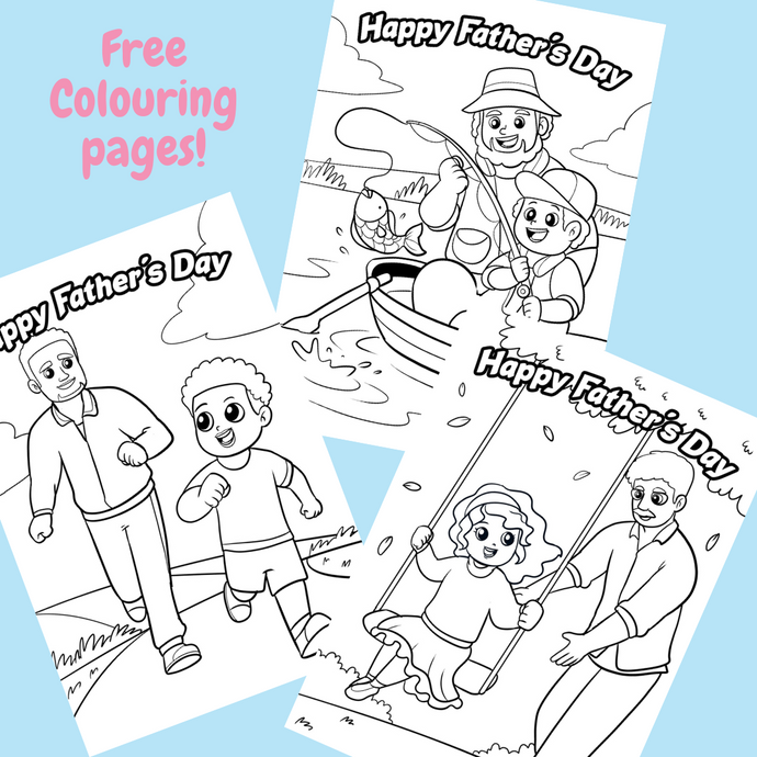 Father's day colouring pages