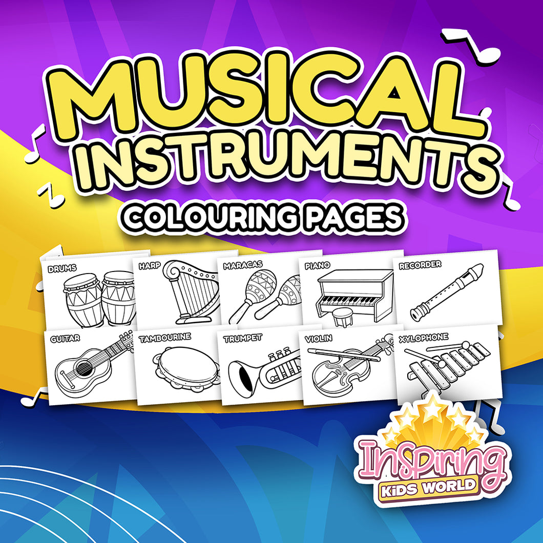 Musical Instruments Colouring Pages