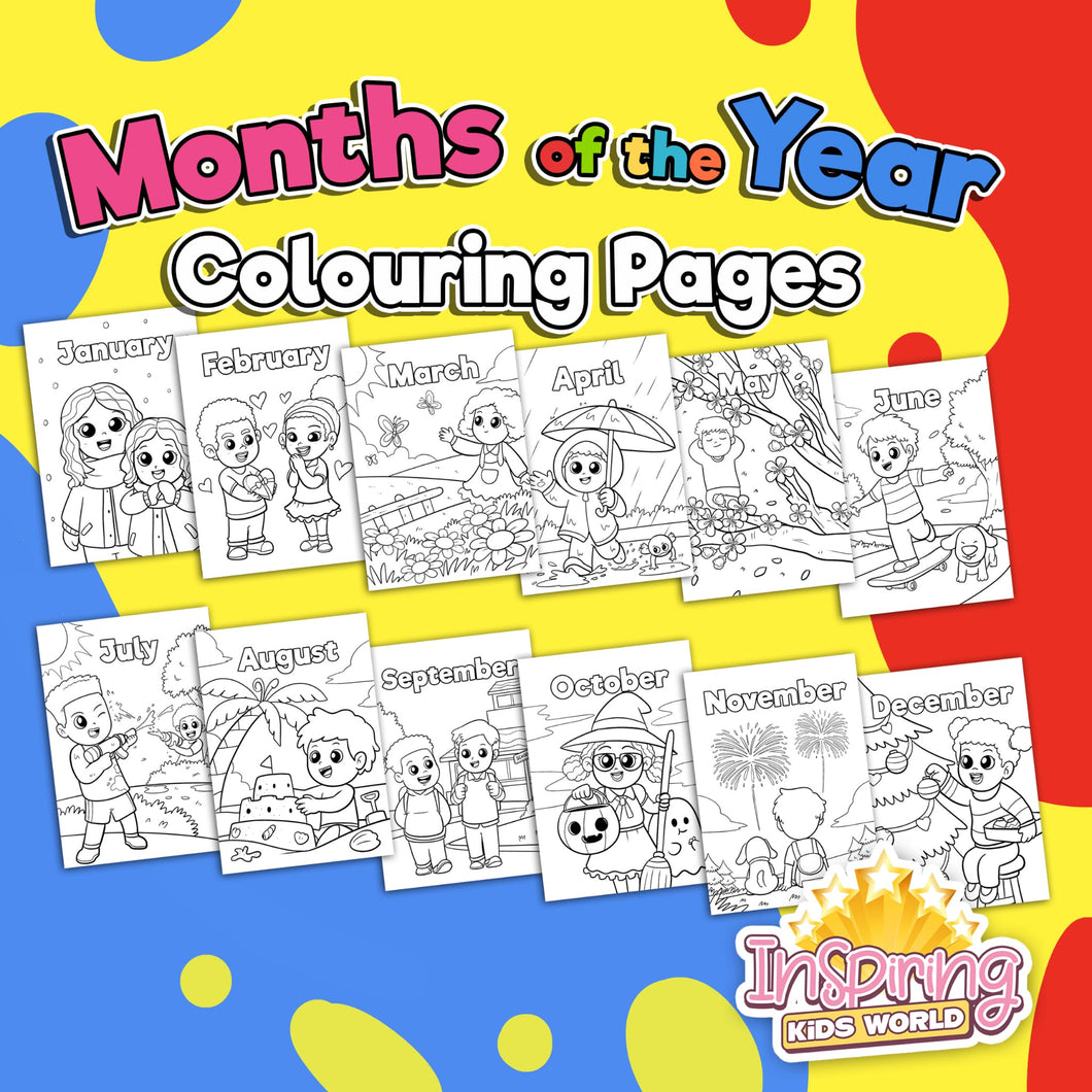 Months Of The Year Colouring Pages - Inspiring Kids World