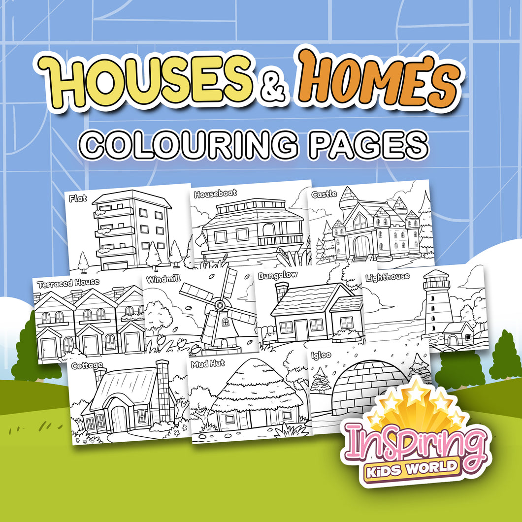 Houses and Homes Colouring Pages