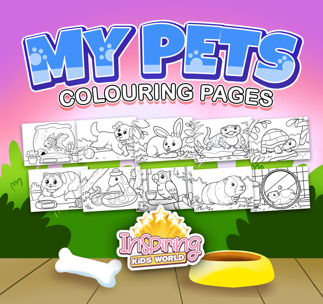 My Pets Colouring Pages - Inspiring Kids World