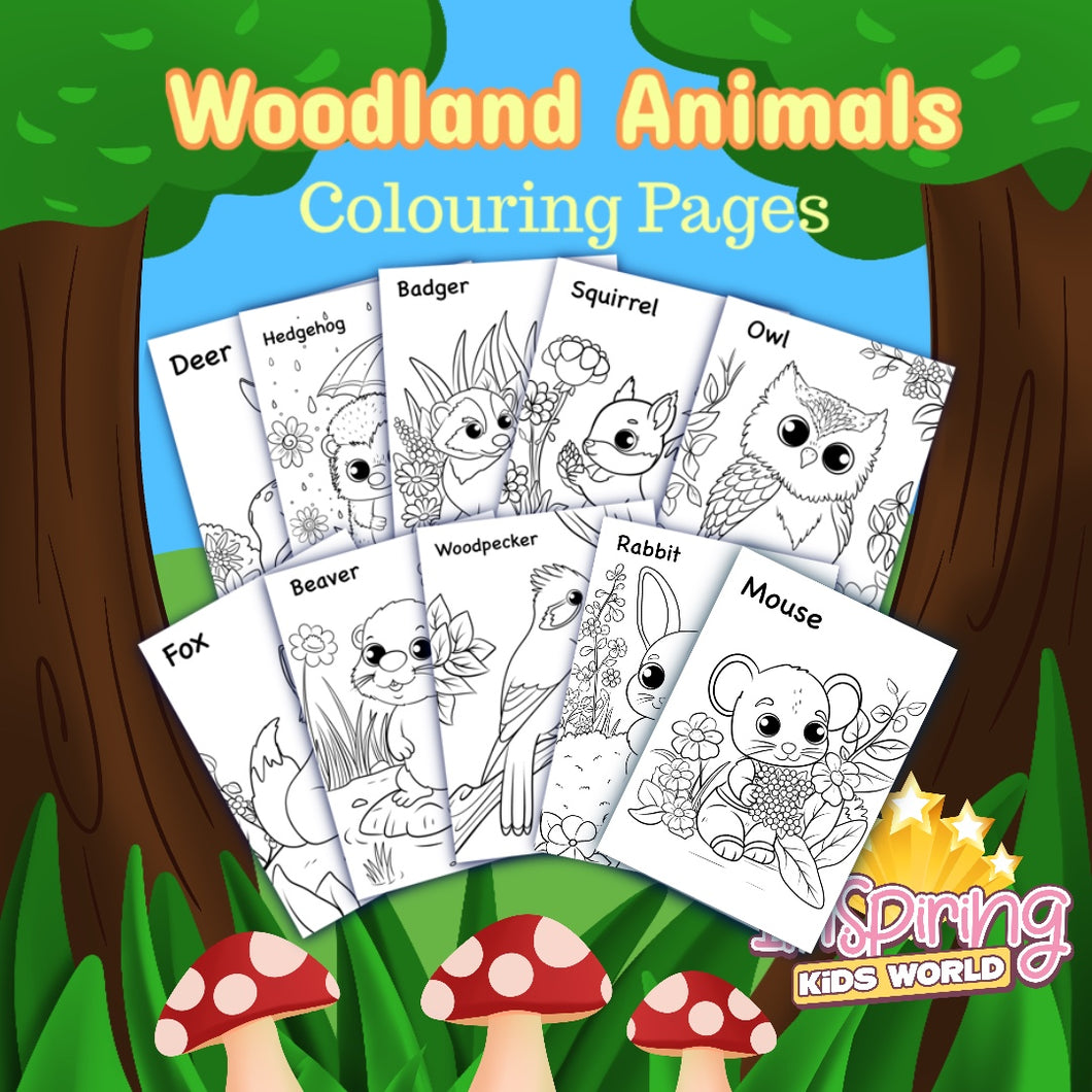Woodland Animals Colouring Pages